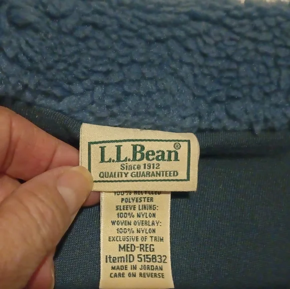 L.L. Bean Women's Blue Sherpa Jacket Medium - Picture 6 of 6